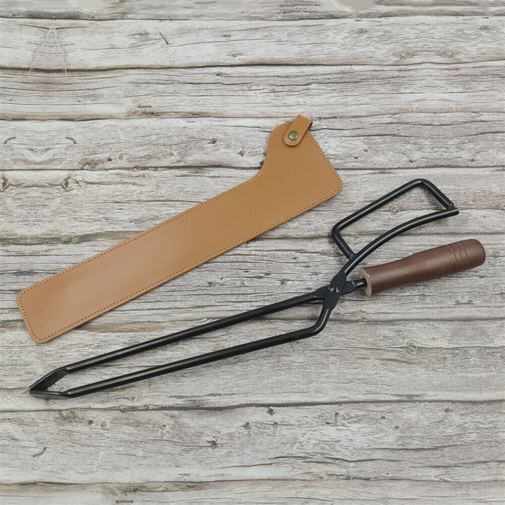 Camping Fire Tongs Protective Cover PU Leather Fire Tongs Case Storage Bag