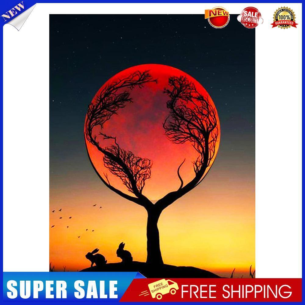 DIY Diamond Painting Branch Moon Square Drill Art Picture Rhinestone Decor