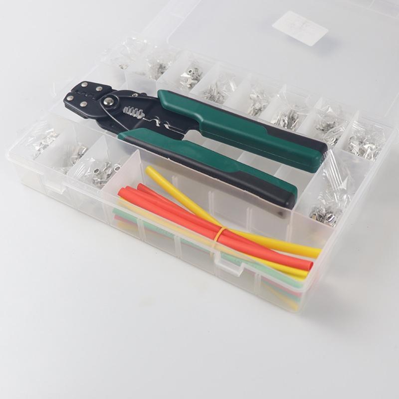 Round Cold Pressed Terminal Kit with Different Sizes Crimp Terminal Pliers Heat
