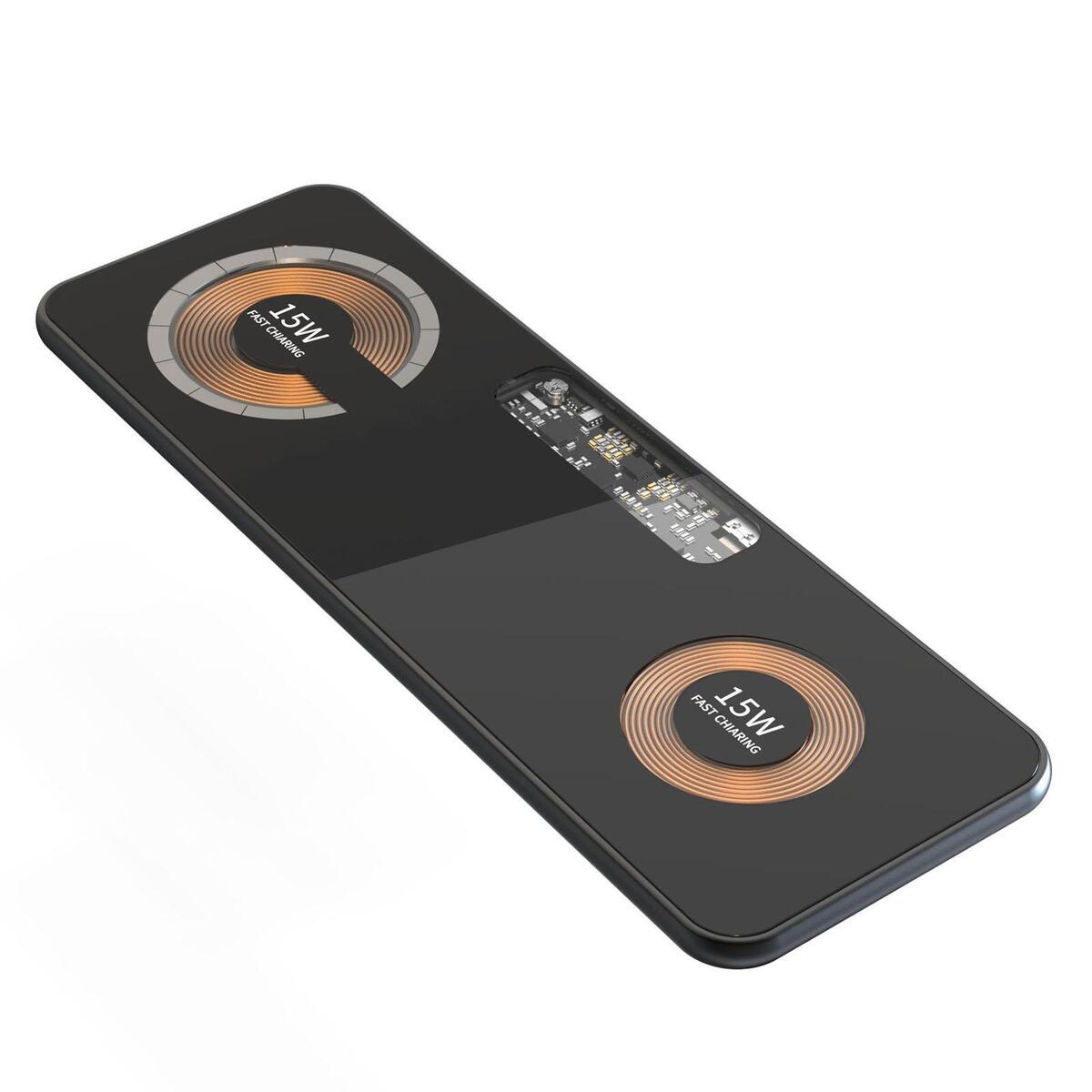 Dual 15W Wireless Charger Stand Fits Mobile Phone Earphones Professional