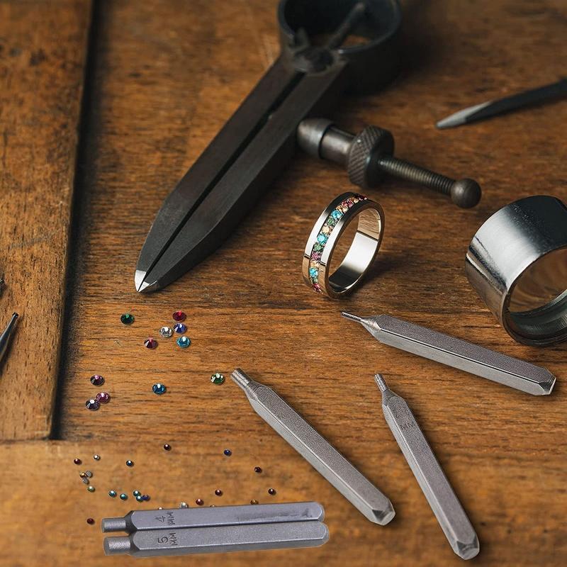 5 Pcs 1.8mm 2.5mm 3.2mm 4mm 5mm Metal Stamping Punches Kit DIY Jewelry Stamping