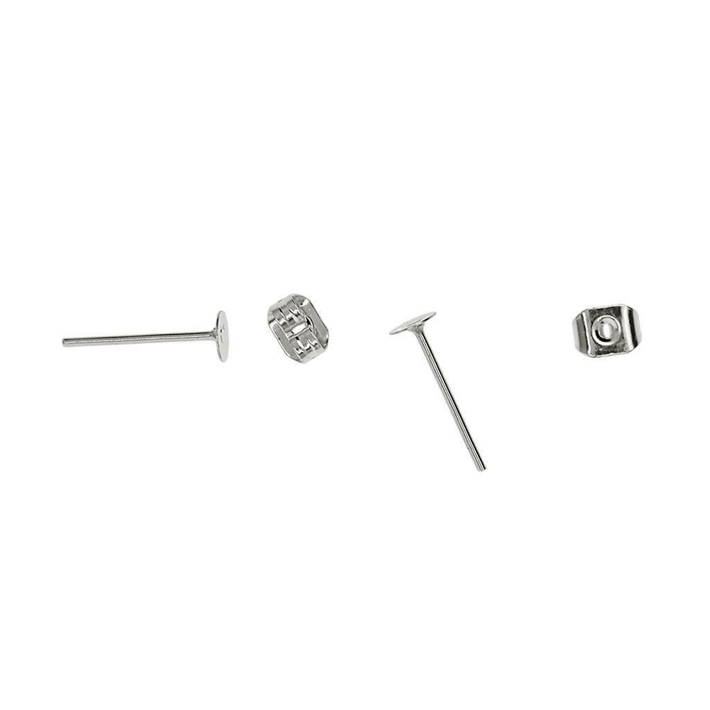 200 Pairs 4mm Iron Earring Posts and Backs Jewelry for DIY Earring Findings