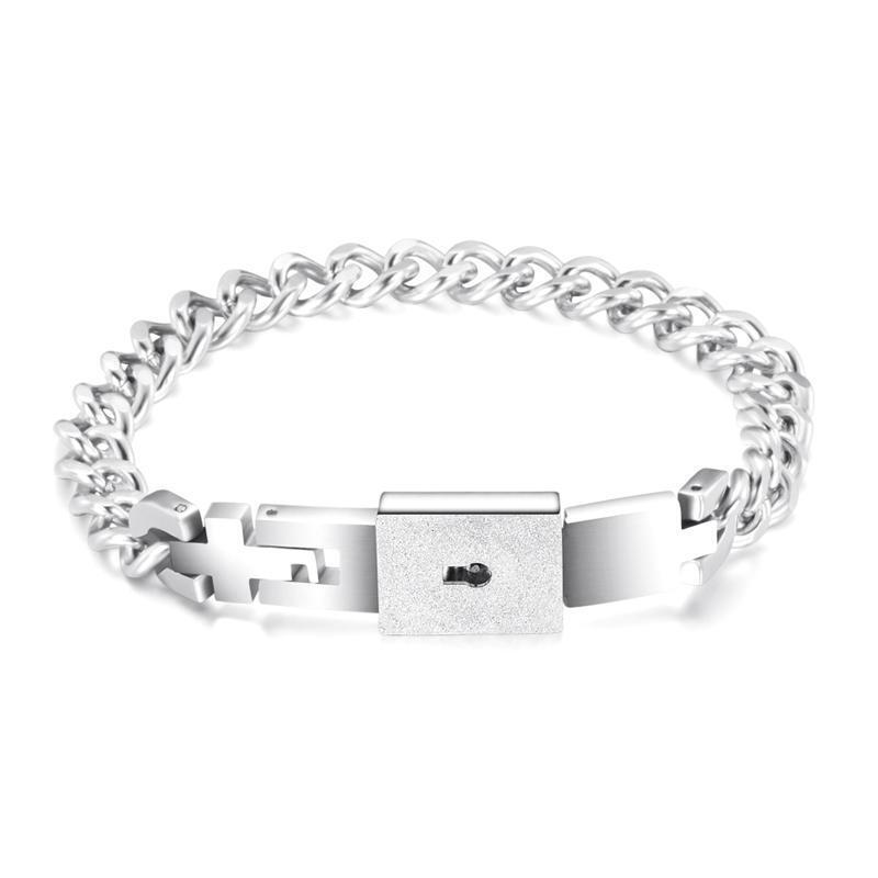 Couple Jewelry Bracelet Love Heart Lock Bracelet Key Pendant Necklace Set