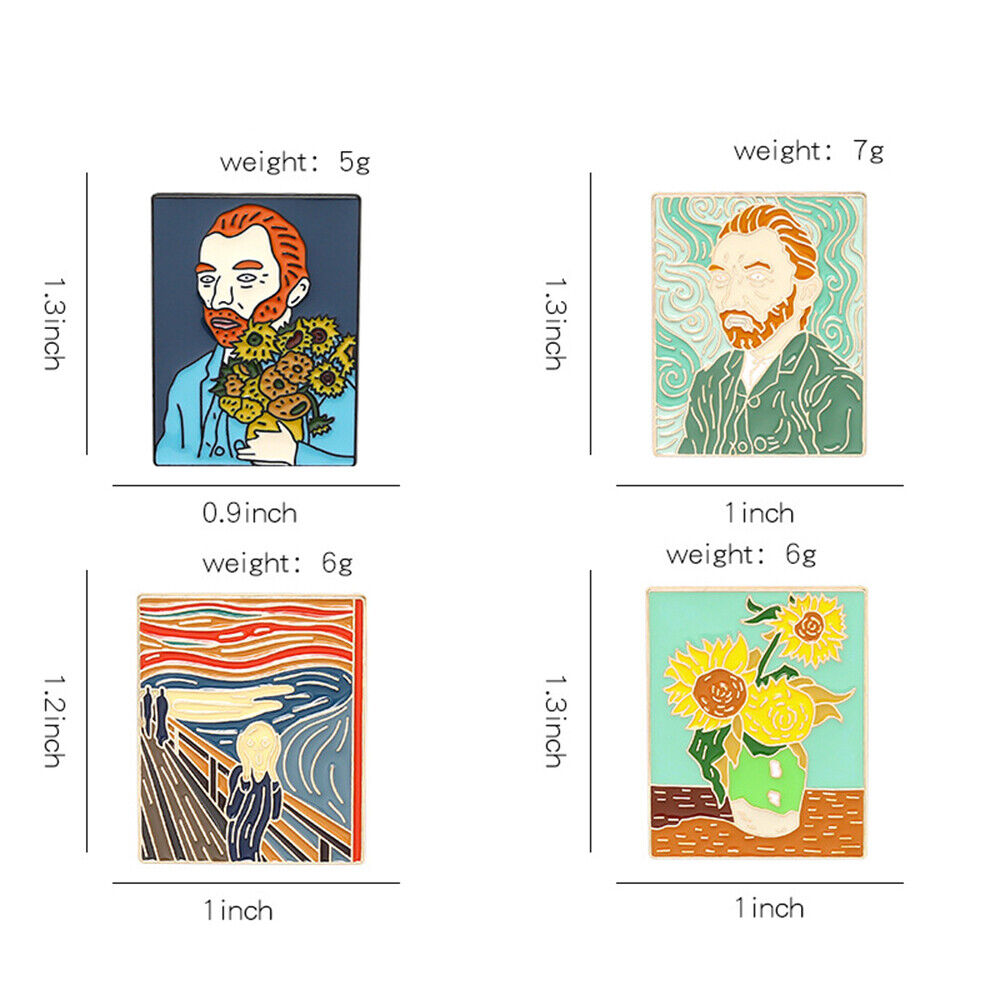 Painting Van Gogh Brooch Enamel Badge Van Gogh Kwai Pin Costume Jewelry