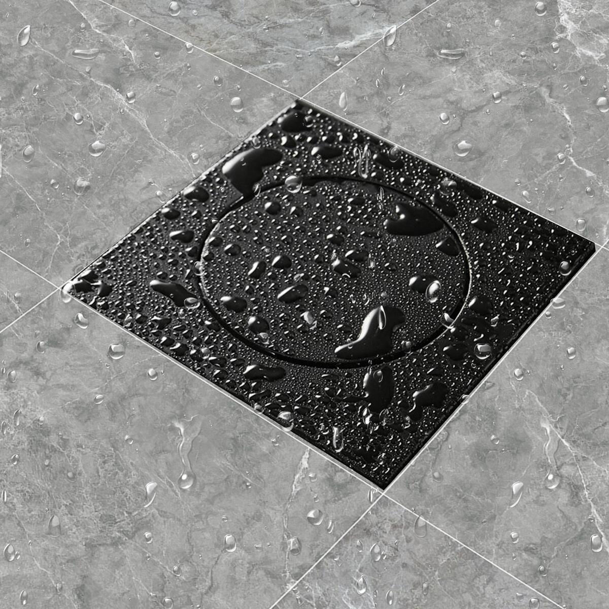 Copper 4 inch Shower Floor Drain Bouncing Cover One Press Drainage Durable