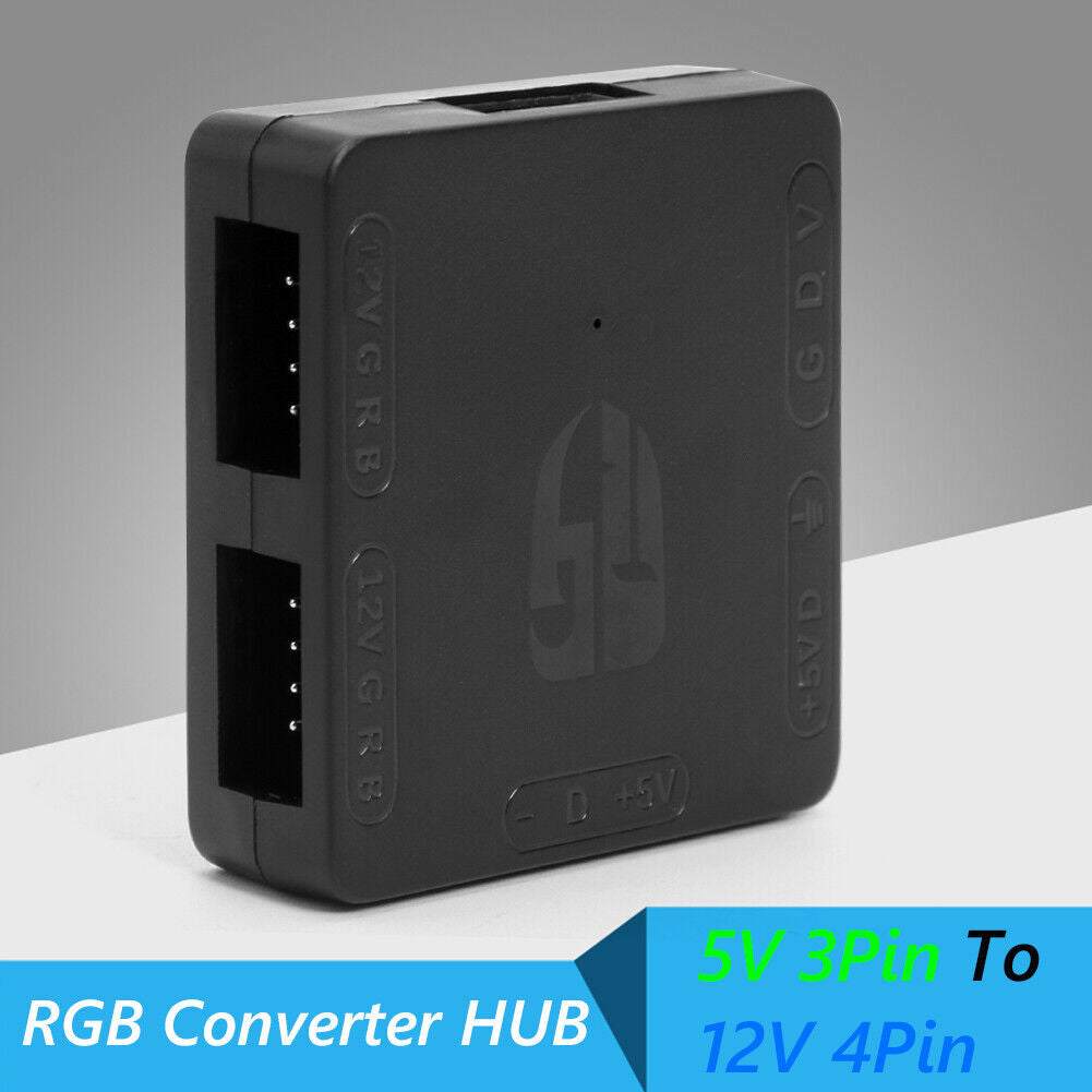 5V 3 Pin to 12V 4 Pin RGB HUB 5V to 12V Motherboard RGB Lighting Converter