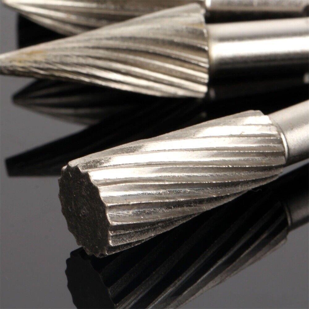 5pcs 0.25" Shank Rotary Tool Polishing Rotary Bur Cutter Tools Six Angle Handle