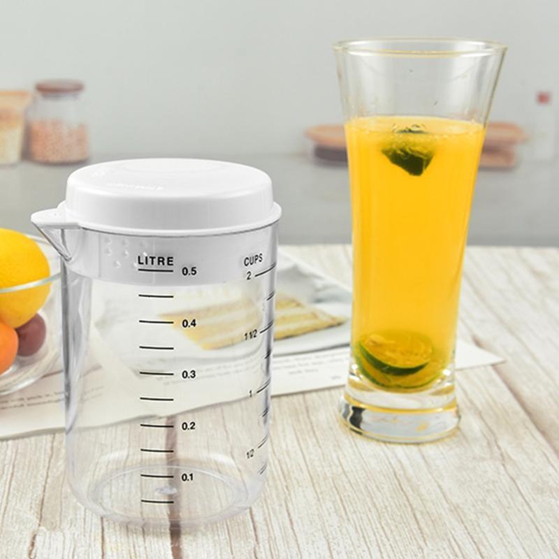 Clear Scales Beaker Mug 500ml Plastic Baking Measuring Cup Mixing Pitcher