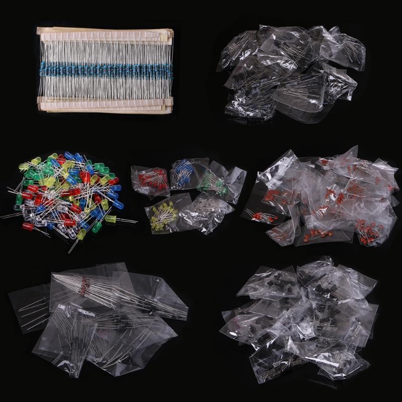 Electronic Components Kit LED Diodes 30 Values Resistors Electrolytic Capacitor