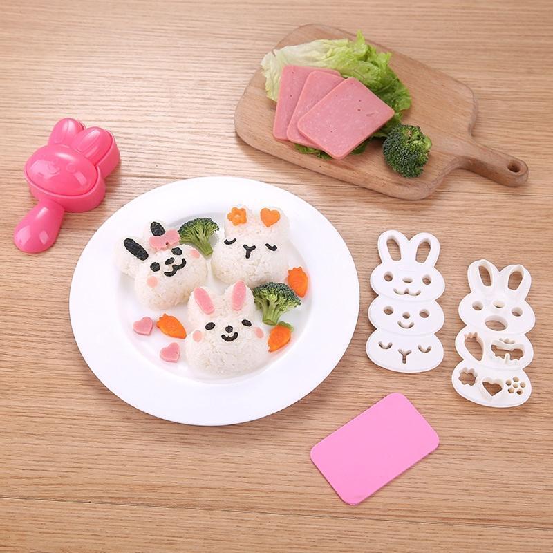 Animal Bunny Shape Sushi Mold Press Rice Ball Making Reusable Easy to Operation