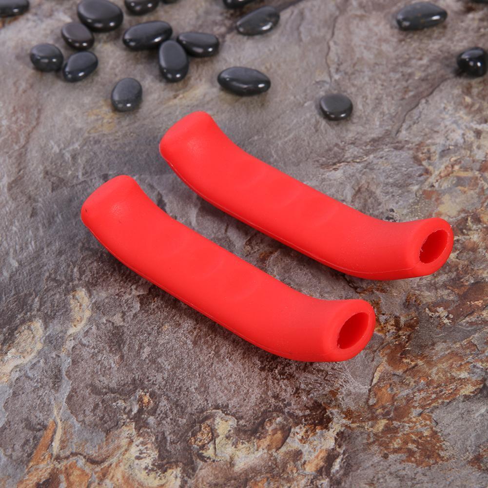 Bicycle Brake Handle Cover Silicone Bike Anti-Skid Protector Cover (Red)