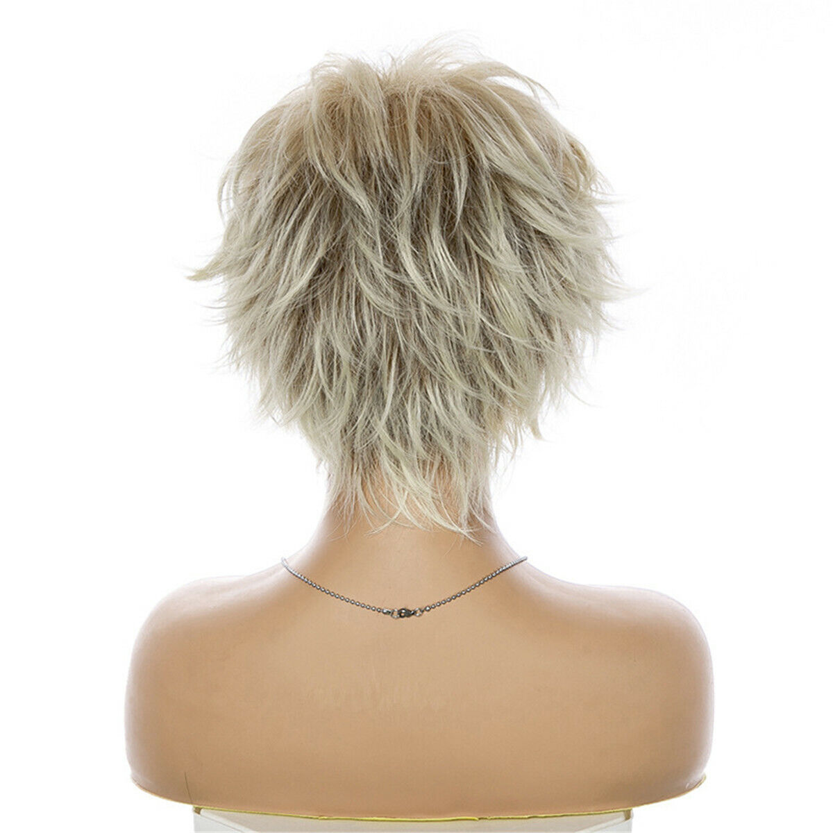Fashion Lady Women Short Curly Wigs Blonde Wavy Hair Full Wig Wigs + Wig Cap