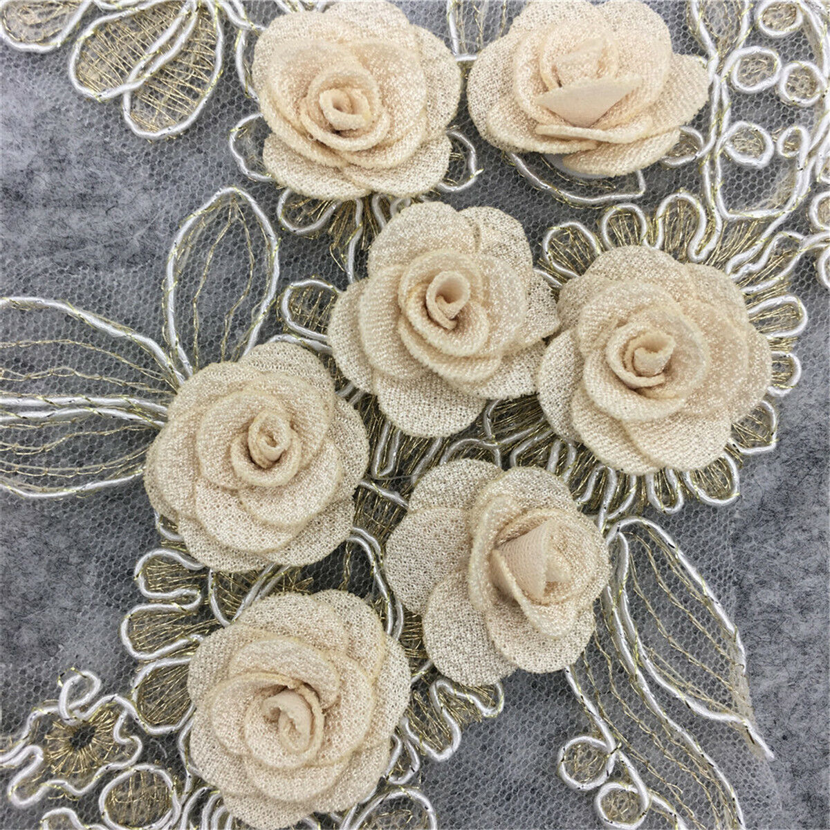 1 Pair Flower Lace Collar Embroidered Neckline Clothes Sewing Applique DIY Craft