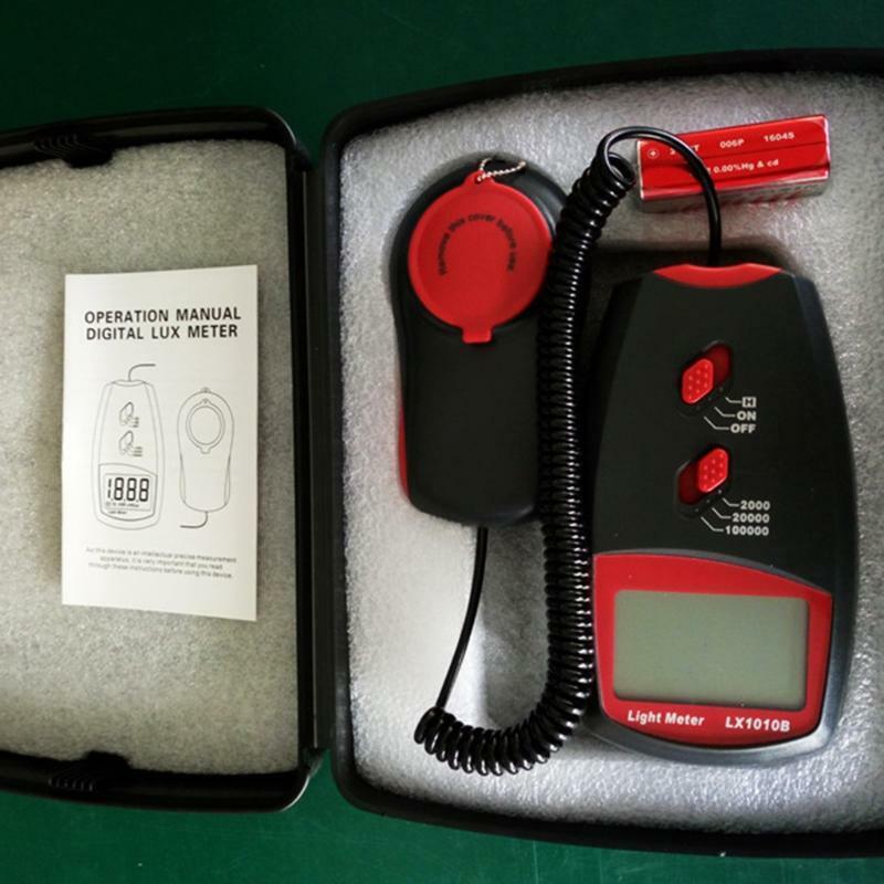 Digital Illuminance/Light Meter Photometer 0 - 100,000 Lux Luxmeter Max Read1999