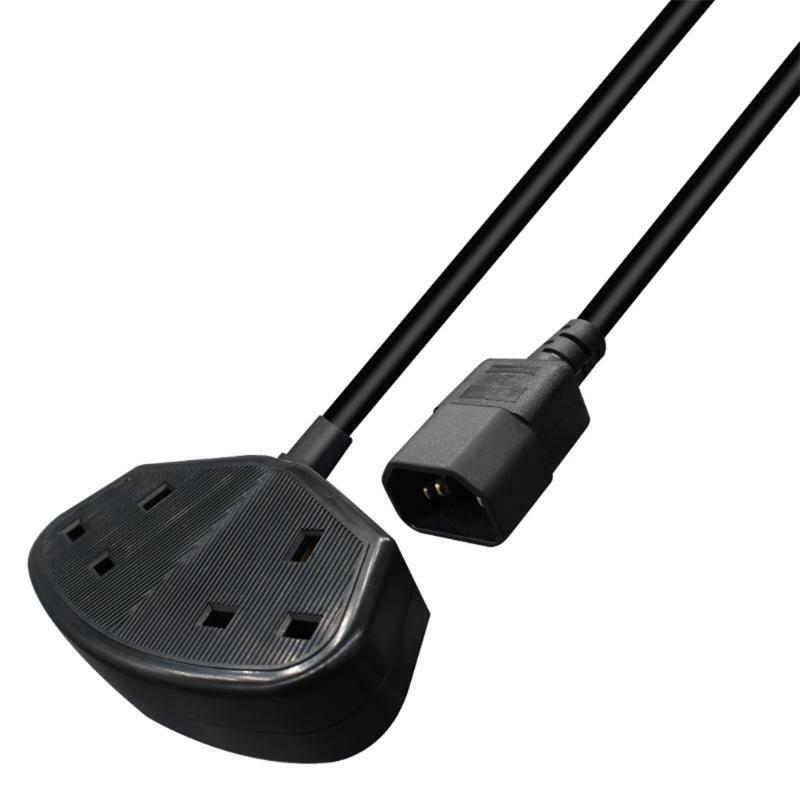 PDU C14 to UK Portable Charging Wire Converter Three-way Pin Socket Outlet