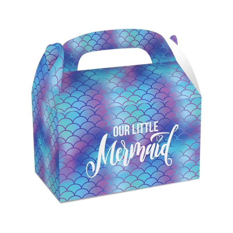 12 Pcs Colorful Mermaid Gift Paper Bags Ocean Sea Life Gift Boxes Party Supplies