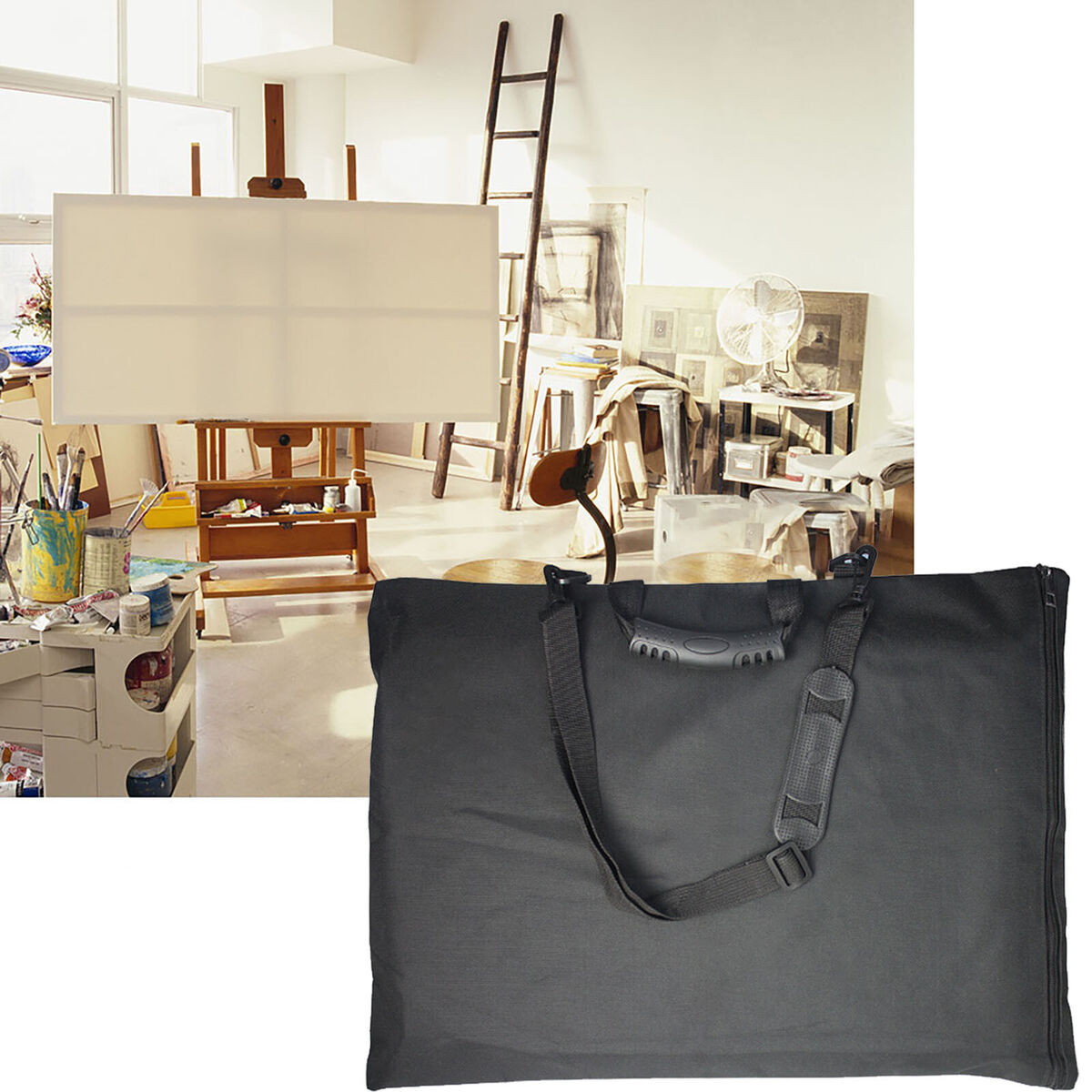 Art Portfolio Bag Waterproof 8K Nylon Portfolio Drawboard Case - A3 Size