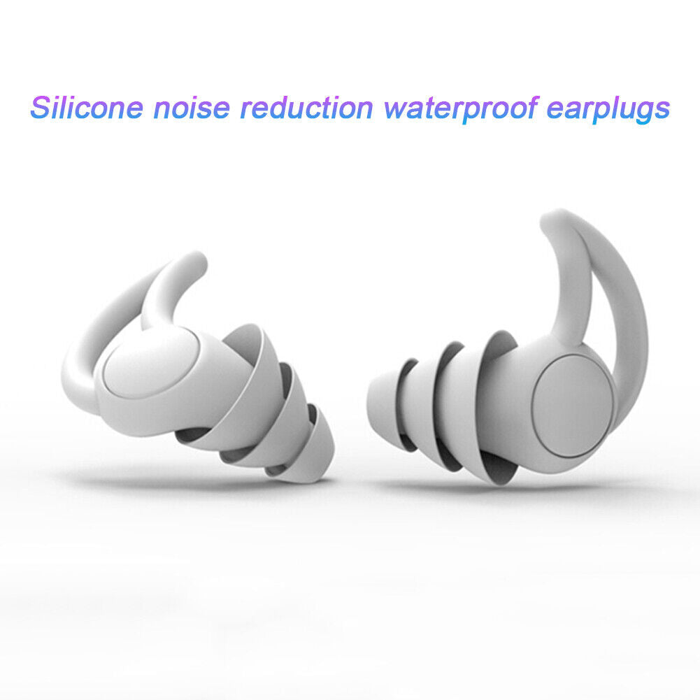 Silicone Ear Plugs Sound Insulation Anti Noise Sleeping Earplugs (White)
