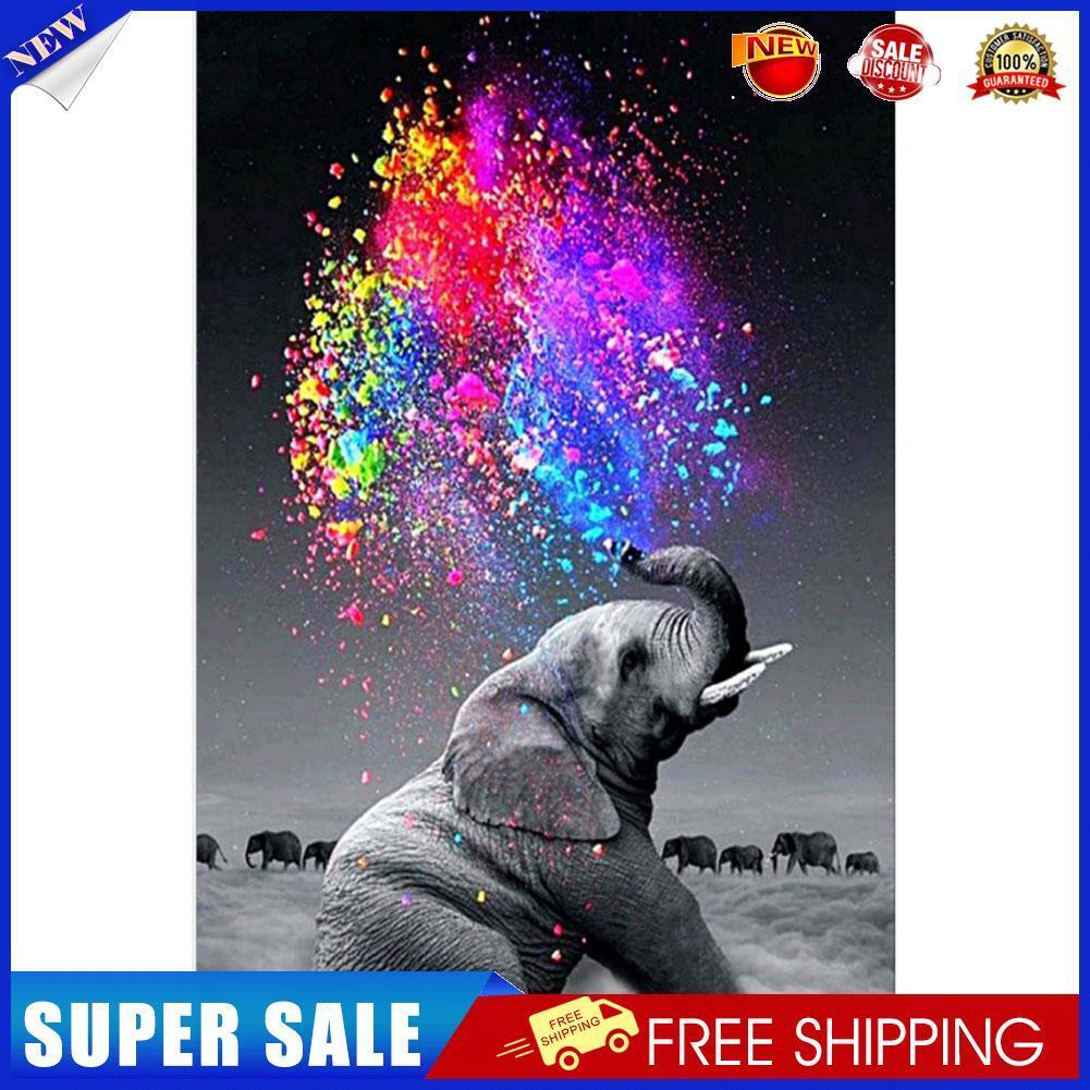 Spray Elephant Oil Paint By Numbers Kits Canvas Picture Wall Art DIY Craft