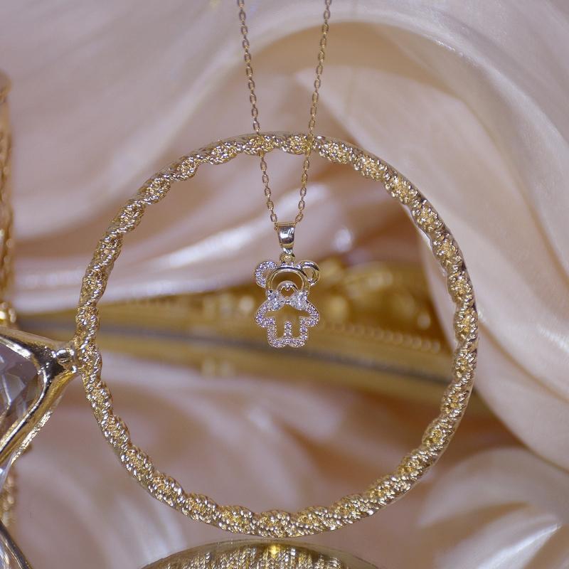 Teddy Bear Necklace for Girls Bear Pendant Necklace Classic Necklace Jewelry