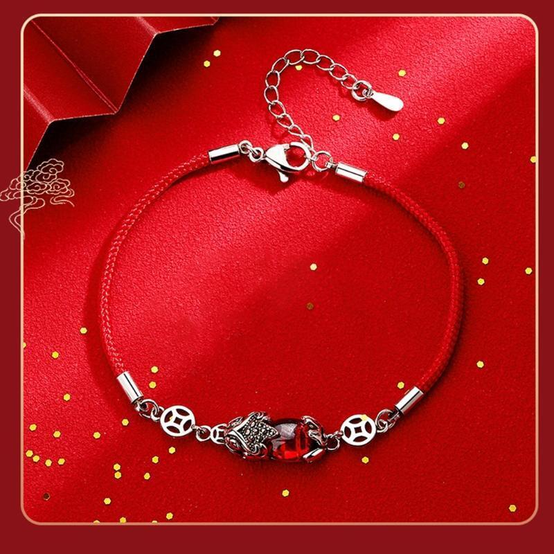 Braided Bracelet Wristband with Lobster Clasp Pixiu Brave Troops Lucky Charm
