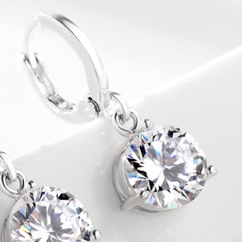Cubic Zirconia Crystals Nacklace Pendant Earrings Set for Women Stylish Unique