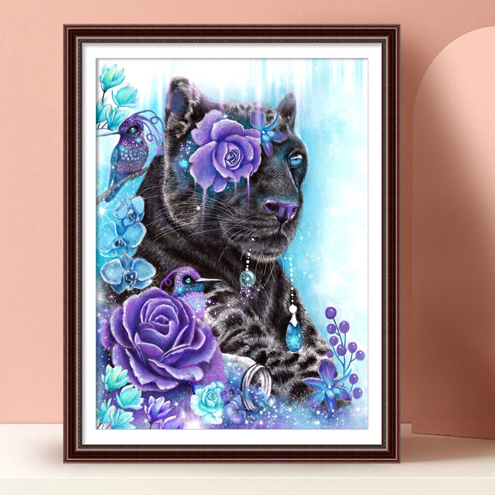 Oil Paint By Numbers Picture DIY Painting Tiger in Flower Art Painting Kit
