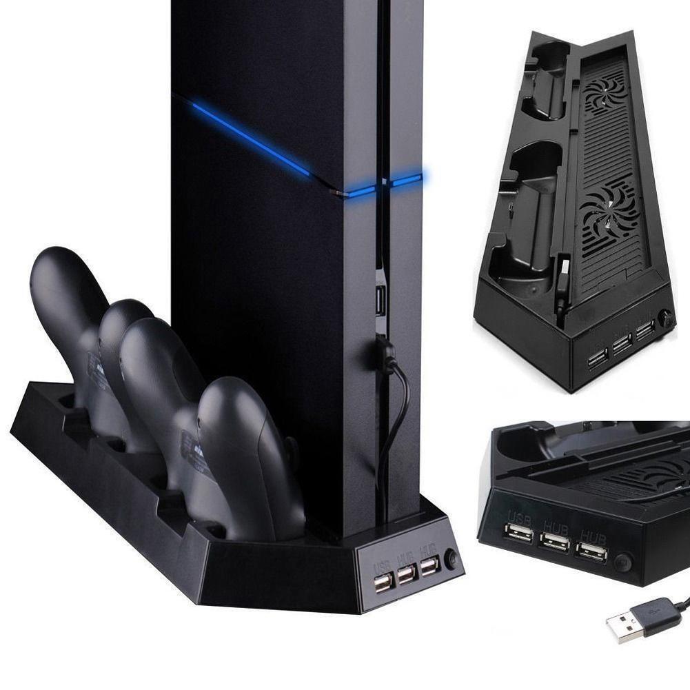 PS4 Cooling Station Vertical Stand with 2 Controller Charging Dock PlayStat