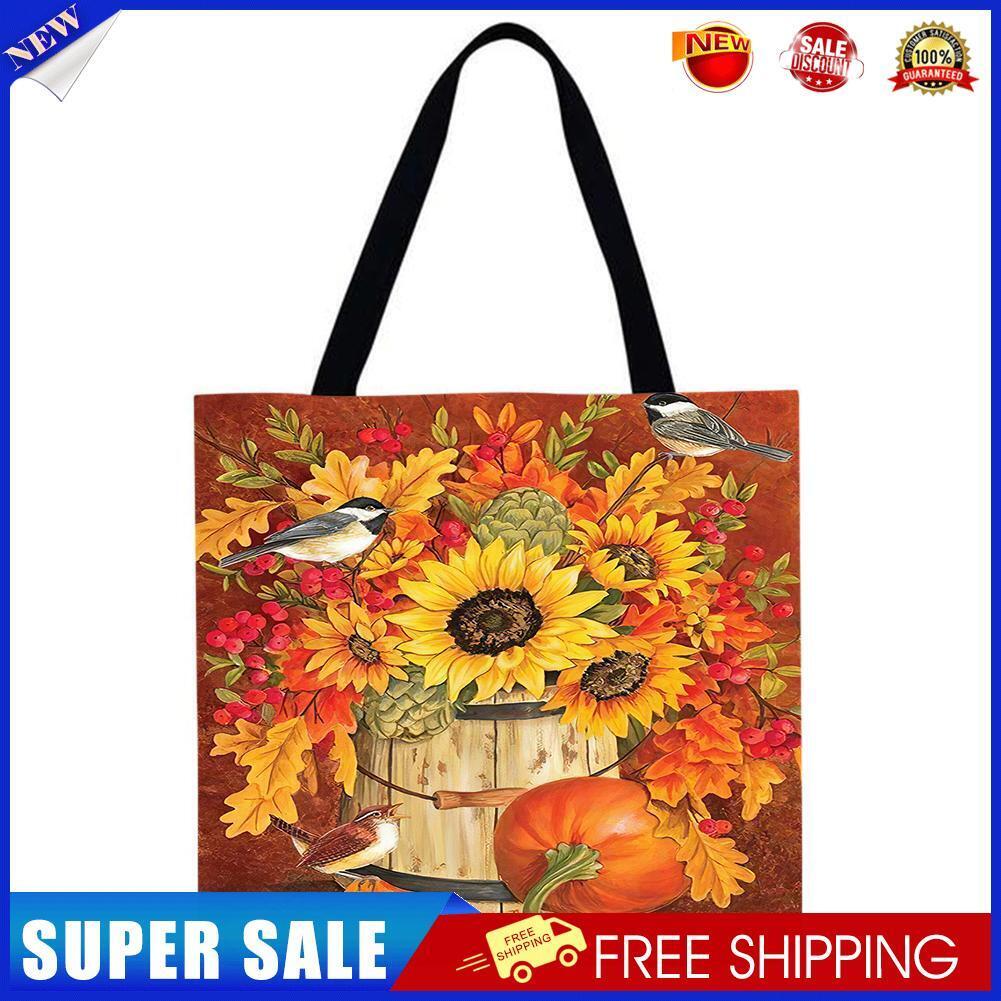 plant Printed Shoulder Shopping Bag Casual Large Tote Handbag (40*40cm)