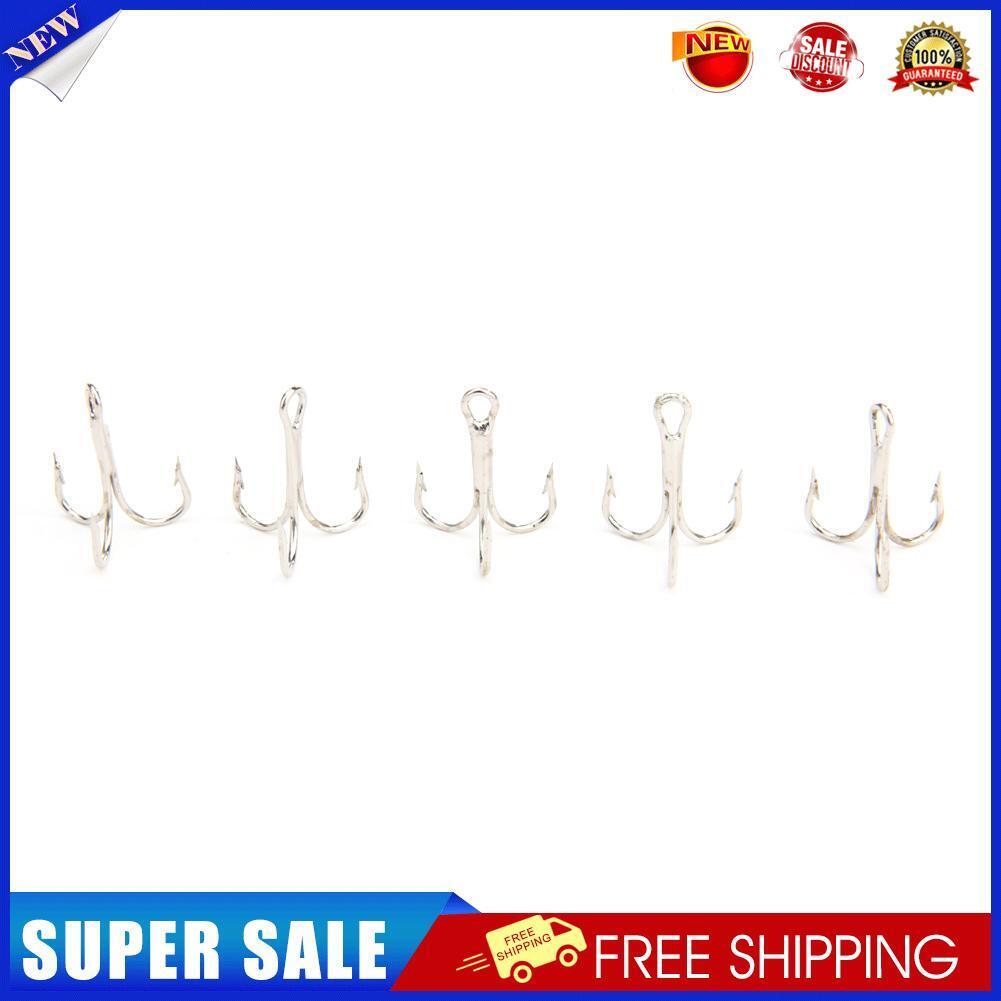 50pcs Barbed Crank Sharp Fishing Hooks Tackles with 3 Anchors (4#)