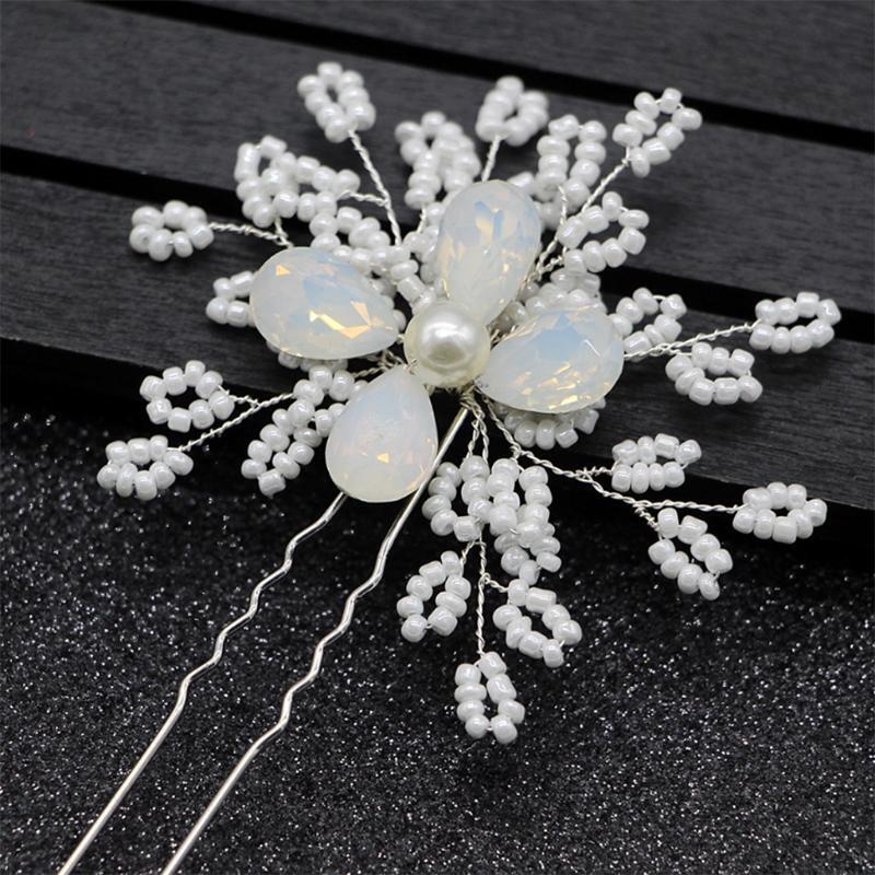 Bride Hairpins Wedding Luxury Decoration Headwear Jewelry Floral Elegant Sticks