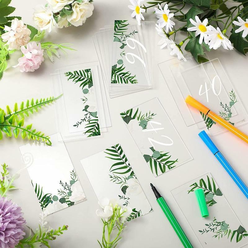 Clear Acrylic Rectangle Place Cards 10pcs/set Blank DIY Seat Table Cards