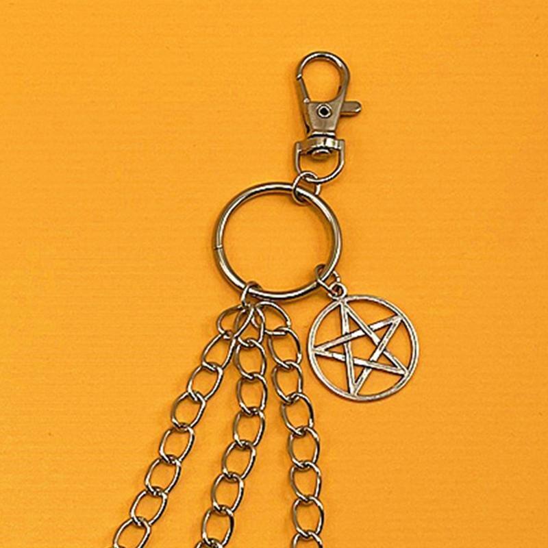 Five-pointed Star Pendant Pant Chain Women Multi Layer Street Metal Key Chain