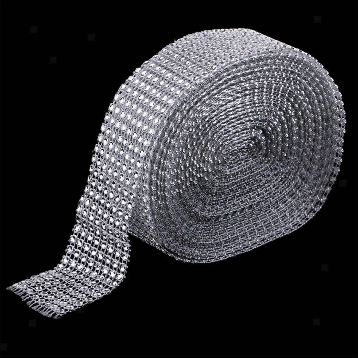 10 Yds Clear Crystal Rhinestone Chain Trim Ribbon Wedding Dress Sewing Craft DIY