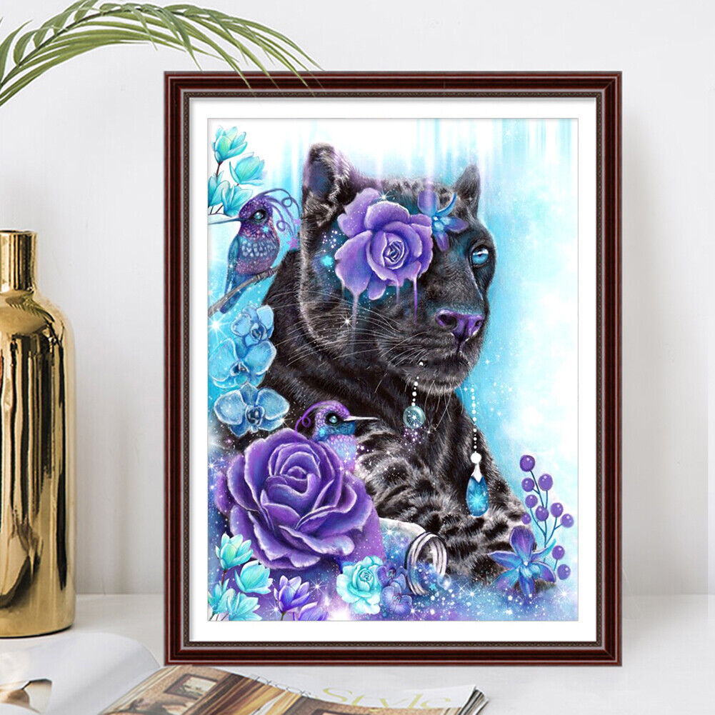 Oil Paint By Numbers Picture DIY Painting Tiger in Flower Art Painting Kit