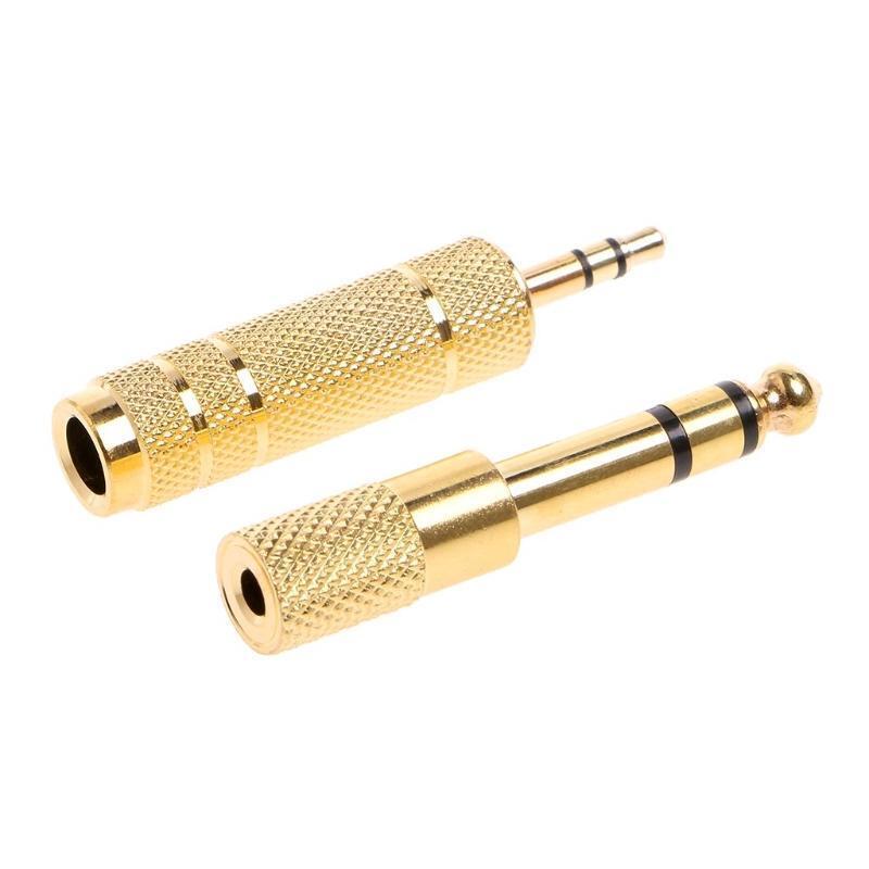 2Pcs 6.5mm 1/4 Female to 3.5mm 1/8 Male Stereo Audio Mic Plug Adapter Jack