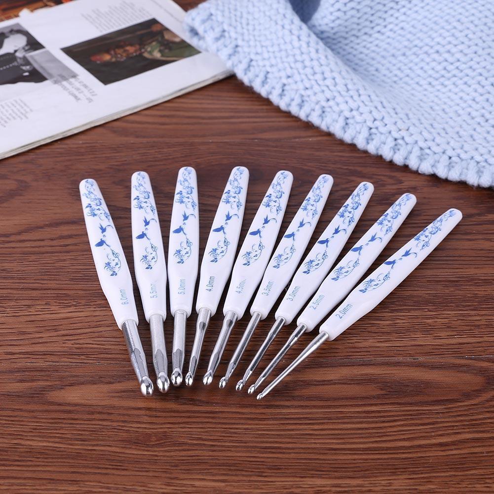 9pcs 2-6mm Crochet Hooks Kit Scarf Knitting Needle Sweater Weave Craft Gift