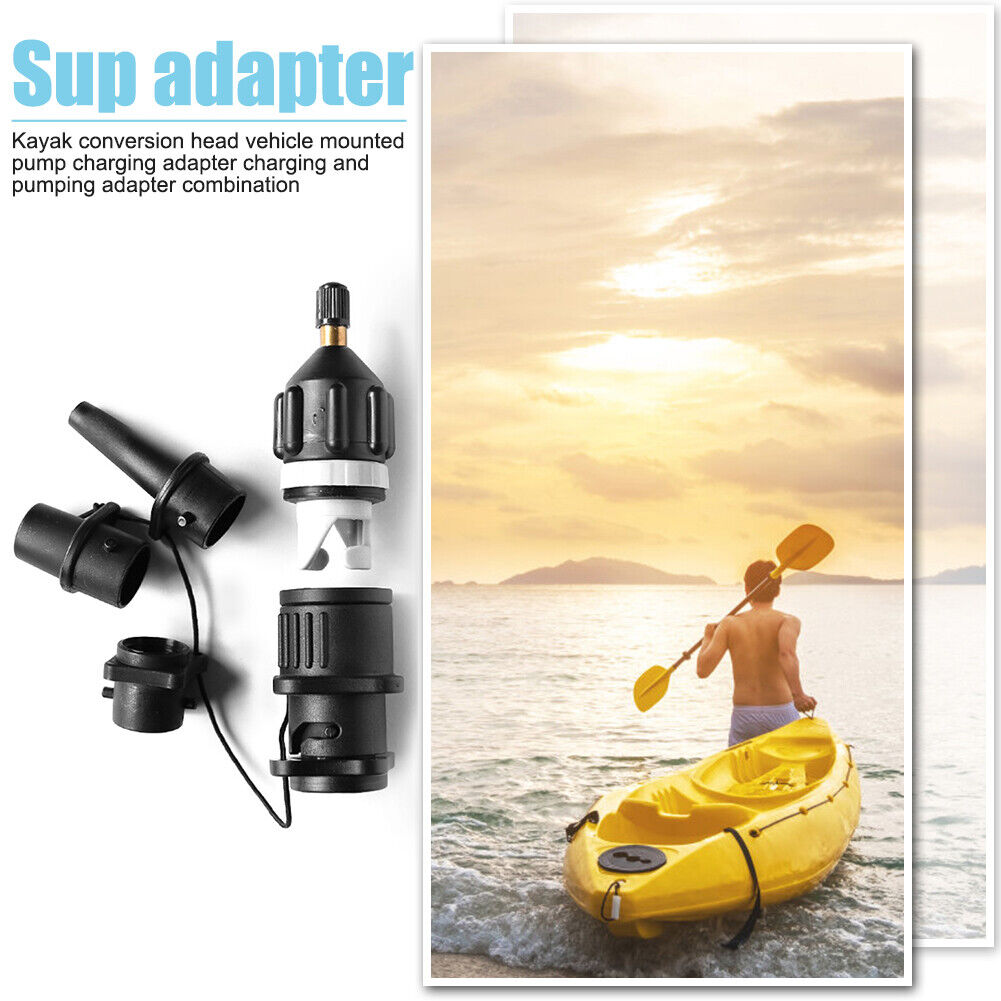 Paddle Air Valve Adaptor Inflatable Boat Kayak Tire Compressor Converter