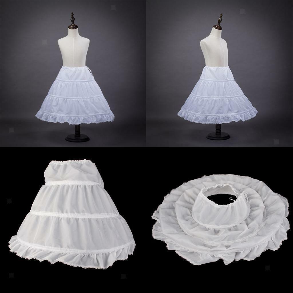 Lovely Flower Girl Kids A-Line Crinoline Petticoat Skirt Underskirt Age 2-14