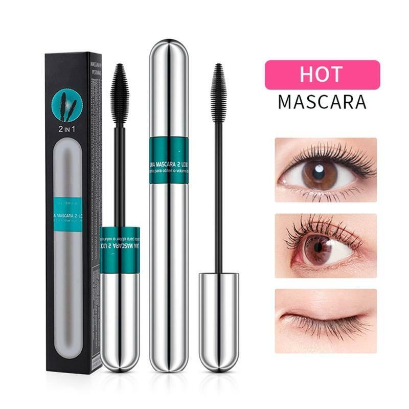 4D Silk Fiber Lash Mascara,2in1 Thrive Mascara Waterproof Mascara for Eye Makeup