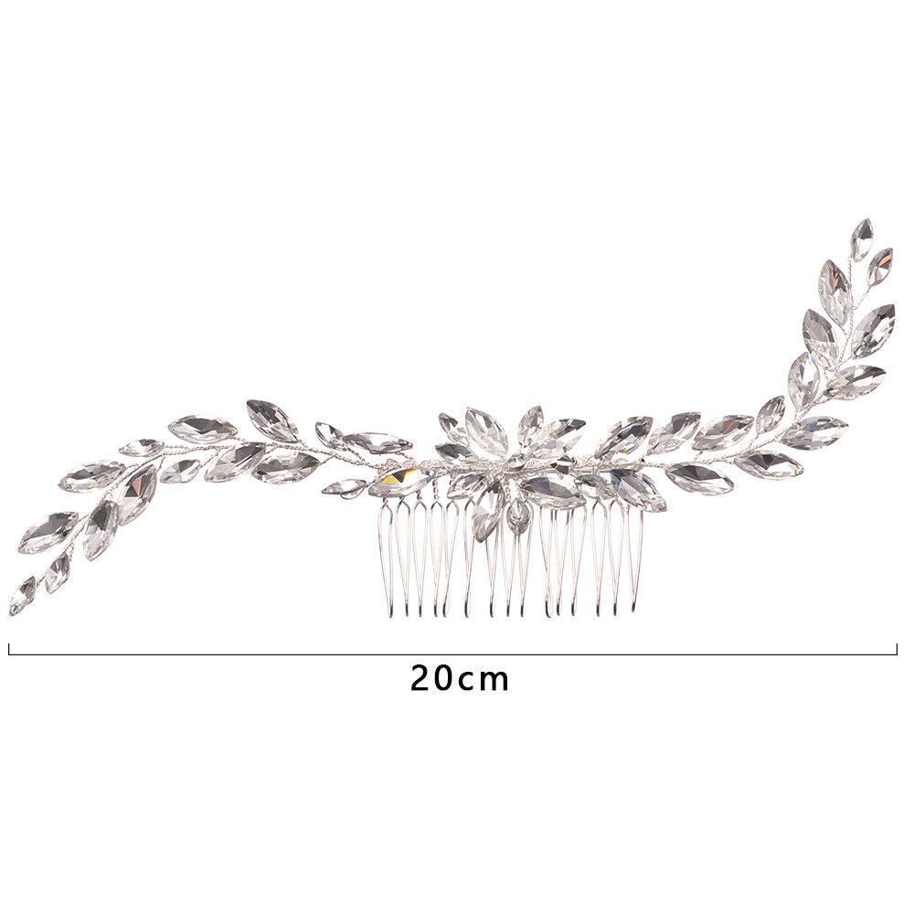Crown Hair Combs Leaf Crystal Tiara Bridal Hair Ornaments Flower Hair Pin