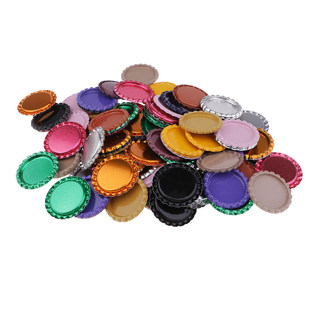 100 Piece Flattened Bottle Caps for DIY  Bows Pendant Craft Multicolor 2