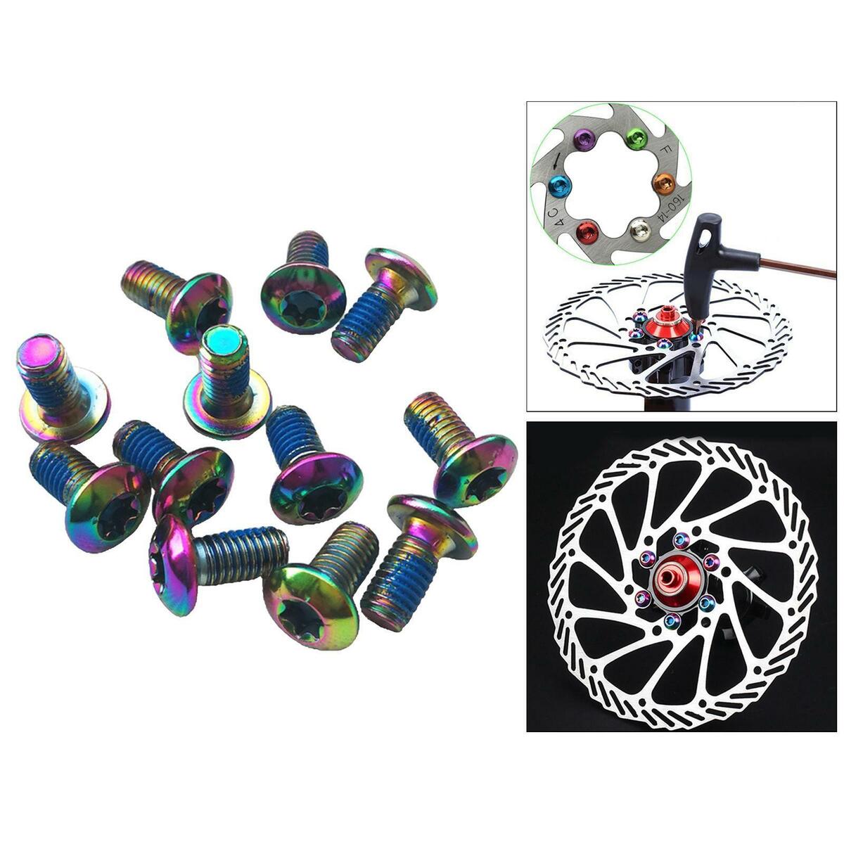 12PCS MTB  Bicycle Brake Disc Bolts T25 Head M5x8mm Fastening