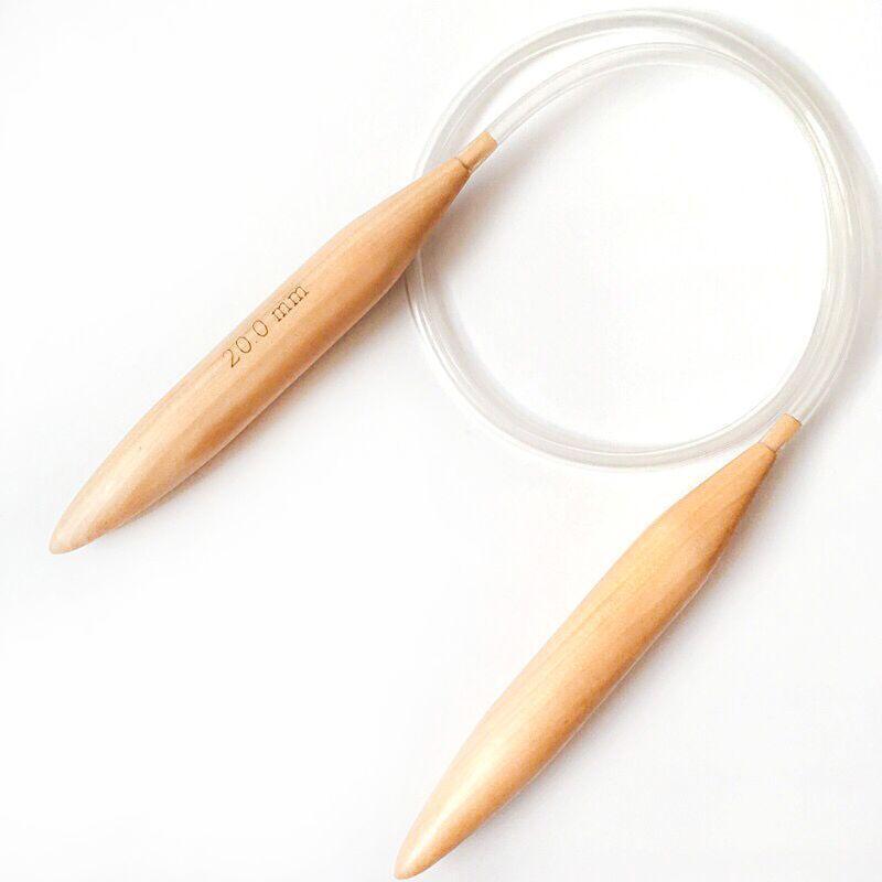 3pcs 15/20/25mm Circular Wood Knitting Needles Plastic Tube Sweater Crochet Hook