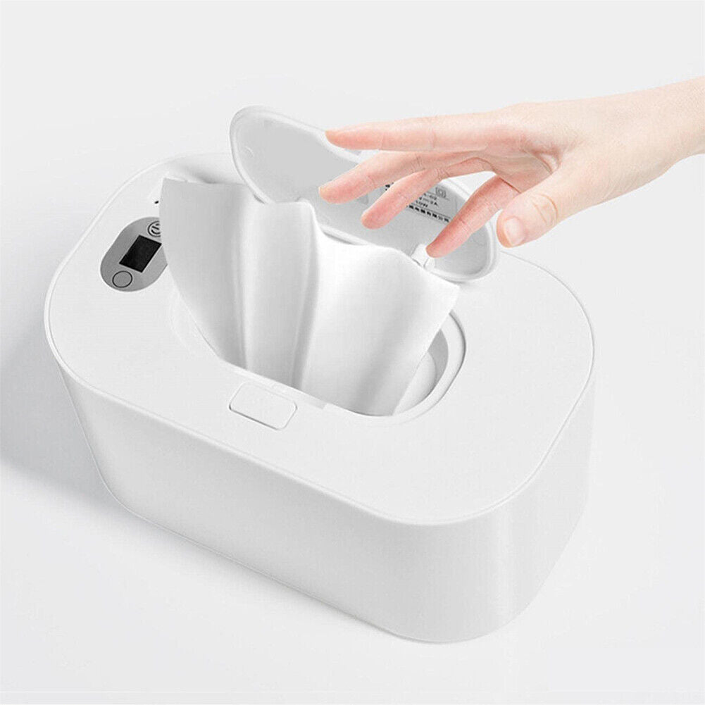 Smart Baby Wipe Warmer with Display Screen Heating Tissue Box (White)