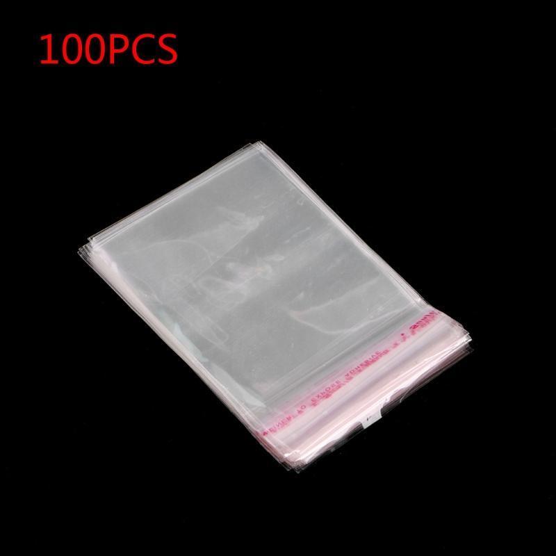 100Pcs Plastic Clear Treat Gift Bags Self-Adhesive Sealing Plastic Bags in Bulk