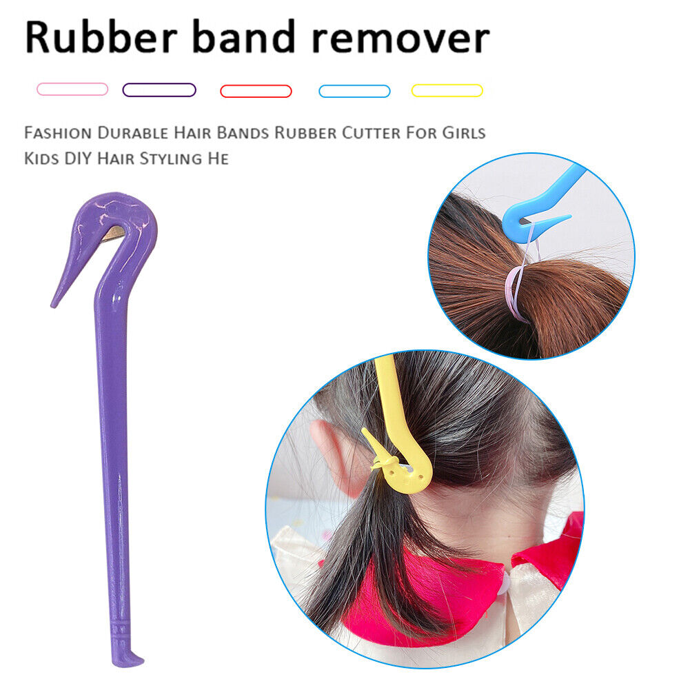Hair Rubber Band Cutter Tool for Girls Painless Hair Ties Remover (Purple)