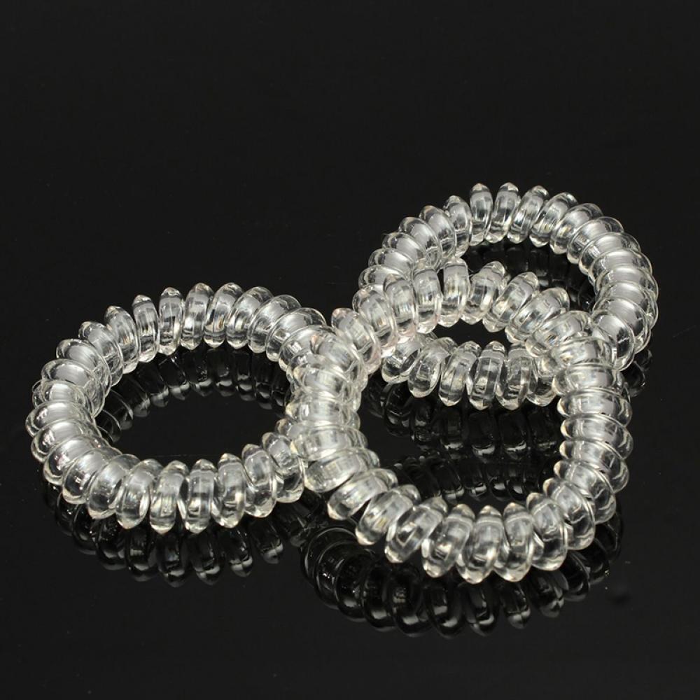 Fashion Girl Elastic Clear Ponytail Holder Rubber Wire Hair Tie Rope Hairband