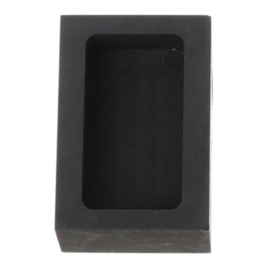 Set of 2 High Purity Graphite Ingot Mold Smelting Tool Jewelry Making Black