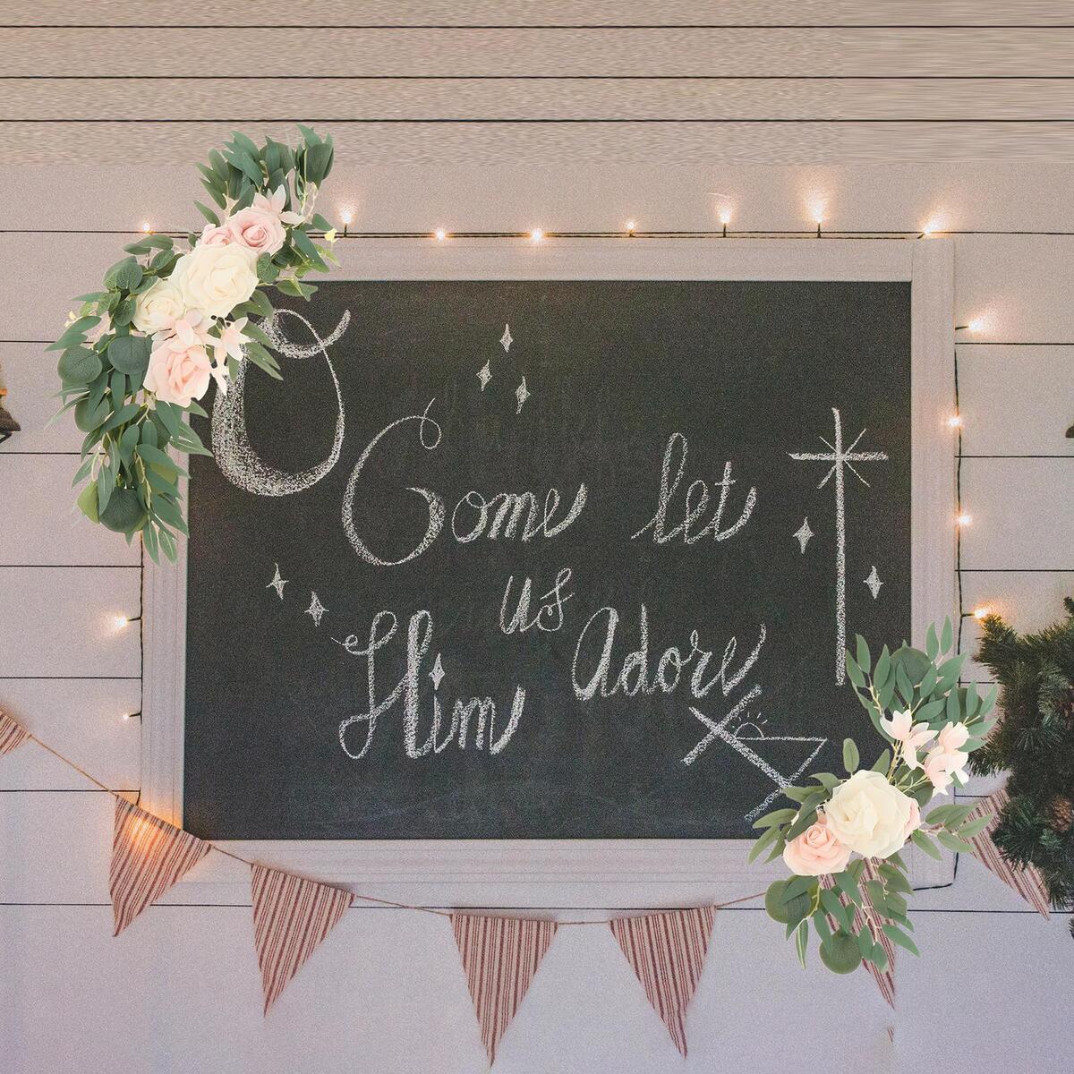 4Pieces Wedding Arch Flowers Rose Flower Swag Garland Wedding Holiday Wall